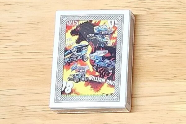 A deck of playing cards with monster trucks on it.